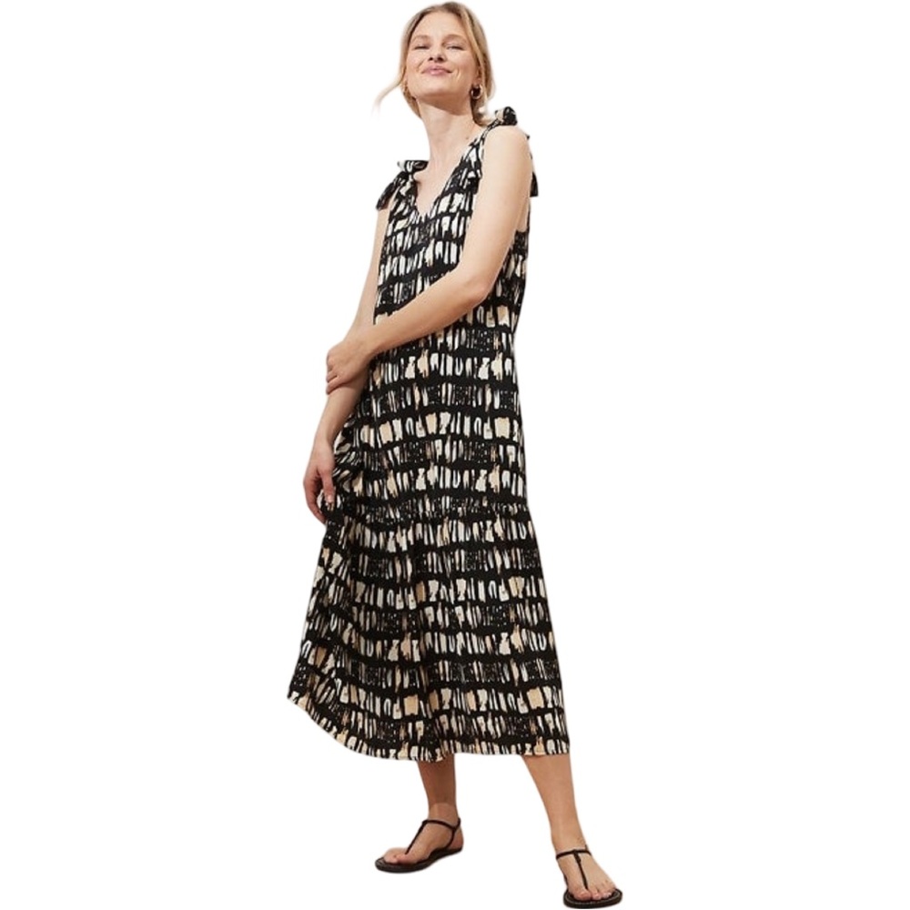 Banana Republic Sleeveless Tiered Midi/Maxi Dress A-Line Resortwear NWOT L